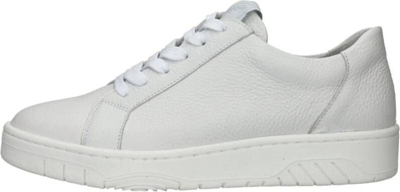 Waldläufer Wit leren sneaker met uitneembaar voetbed White Dames