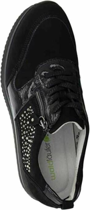 Waldläufer Zwarte Veterschoenen Black Dames