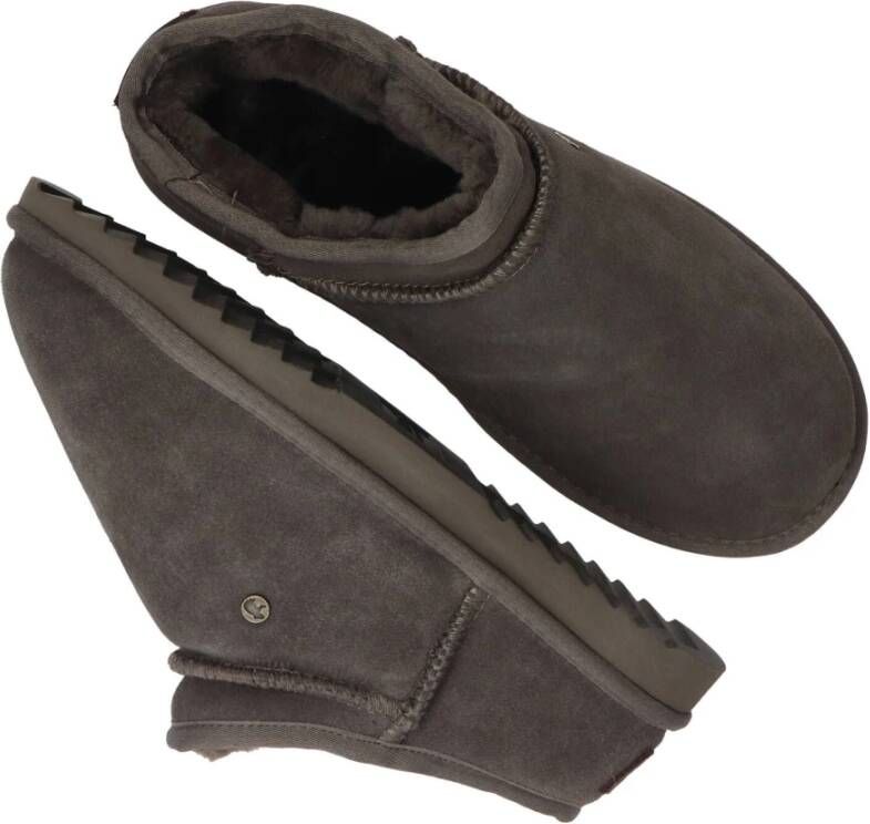 Warmbat Gezellige Suède Pantoffels Gray Heren