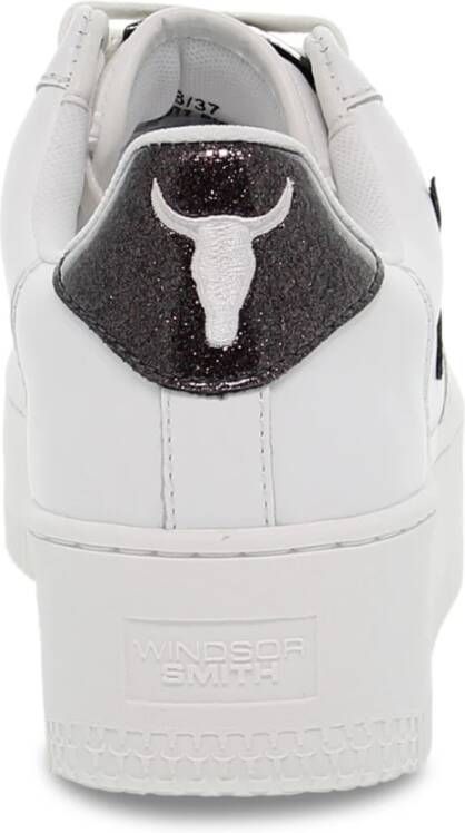 Windsor Smith Leren Sneakers voor Dames Wit en Zwart Wit Dames