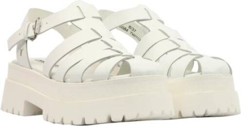 Windsor Smith Verhoog je zomerse stijl met witte platform platte sandalen Wit Dames