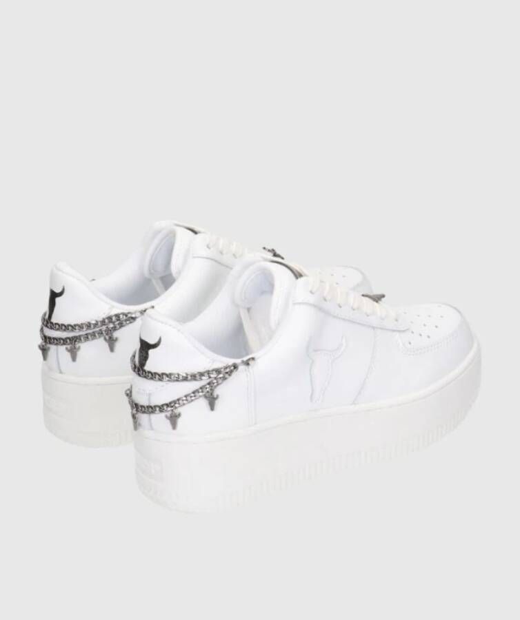 Windsor Smith Lage veterschoenen met ketting Wit Dames