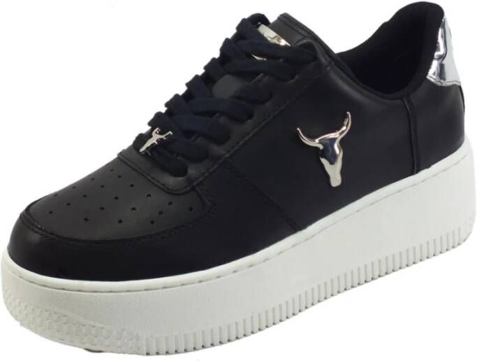 Windsor Smith Zwarte Leren Dames Sneakers met Logo Zwart Dames