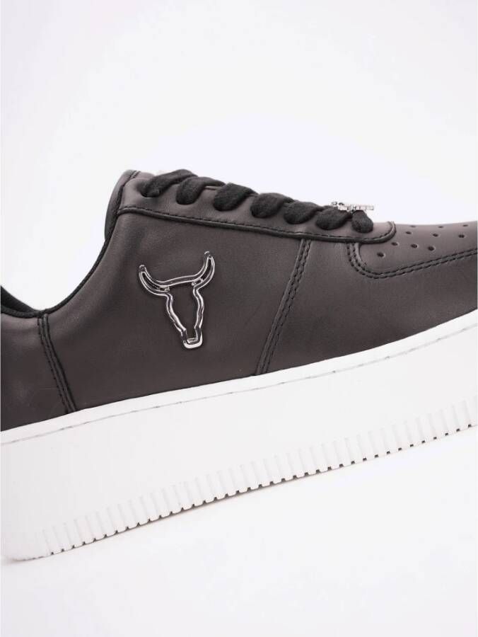 Windsor Smith Zwarte leren sneakers met logo-applicatie