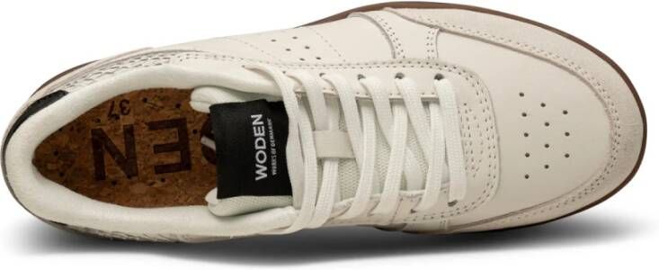 Woden Bjork Mix Klassieke Witte Sneaker Beige Dames