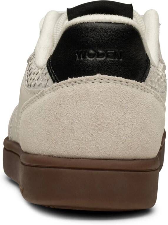 Woden Bjork Mix Klassieke Witte Sneaker Beige Dames