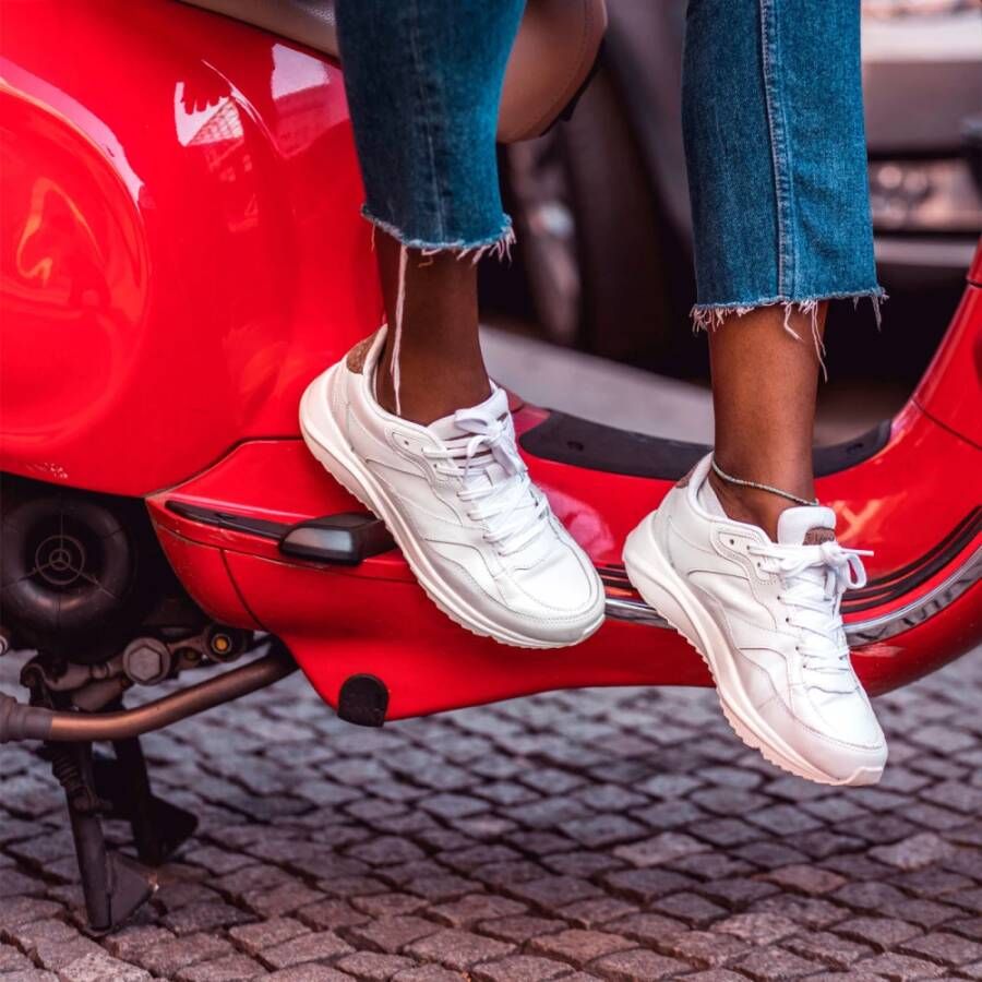 Woden Elegante Leren Sneaker White Dames