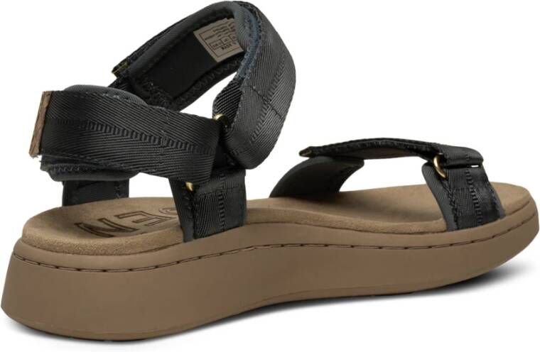 Woden Flat Sandals Black Dames