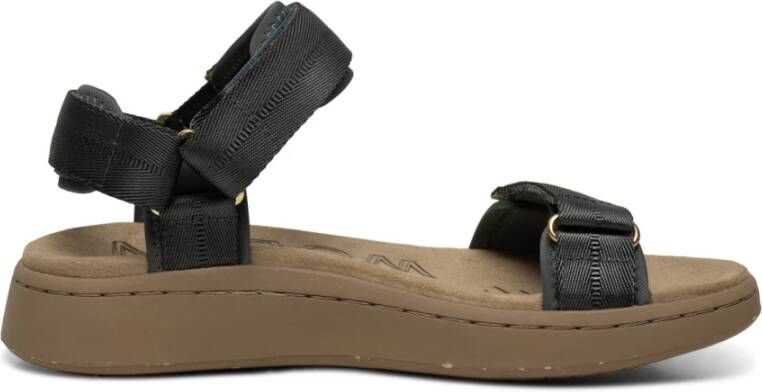 Woden Flat Sandals Black Dames