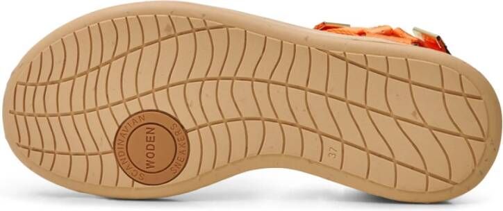 Woden Flat Sandals Oranje Dames
