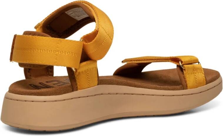 Woden Flat Sandals Yellow Dames