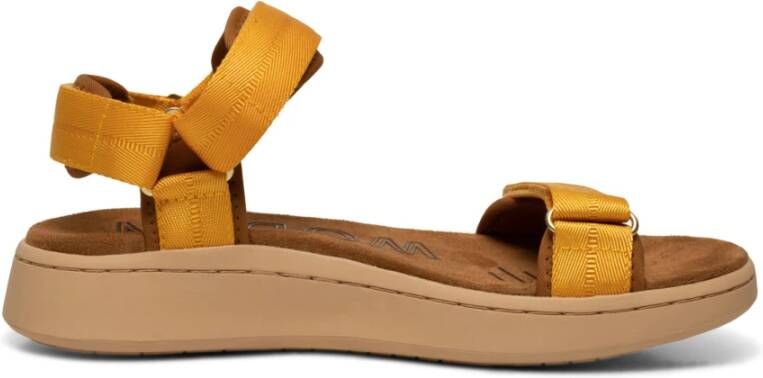Woden Flat Sandals Yellow Dames