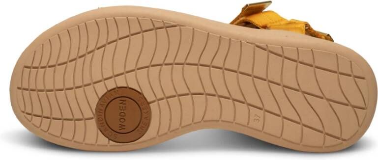 Woden Flat Sandals Yellow Dames