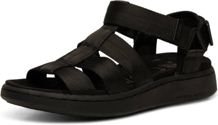 Woden Gerecyclede Line Fisherman Sandalen Black Dames