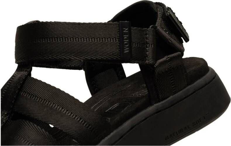 Woden Gerecyclede Line Fisherman Sandalen Black Dames