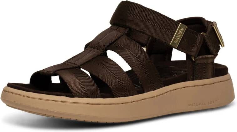 Woden Gerecyclede Line Fisherman Sandalen Brown Dames