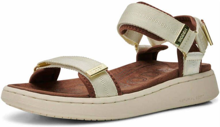 Woden Line Flat Sandals Beige Dames