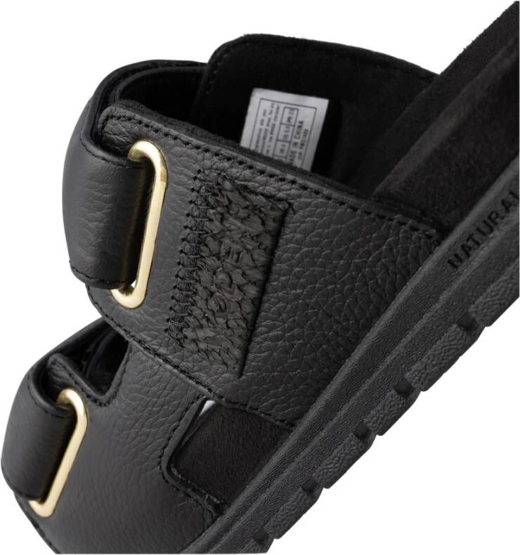 Woden Lisa Leather Sandalen Black Dames