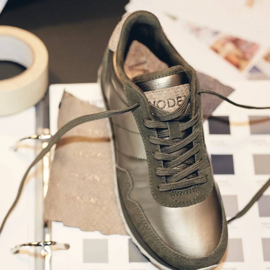 Woden Nora III metallic nylon sneakers Groen Dames
