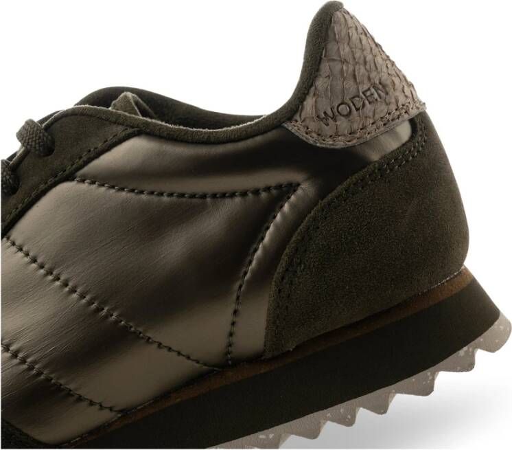 Woden Nora III metallic nylon sneakers Groen Dames