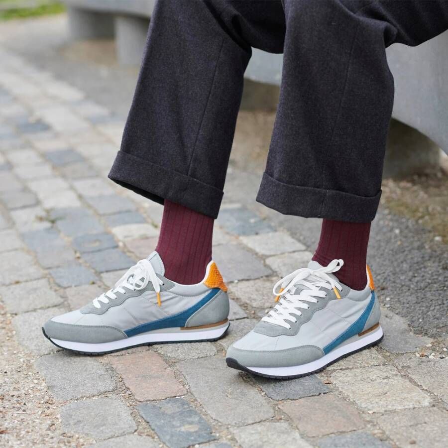 Woden Retro Sneaker Runner Textiel Gray Heren