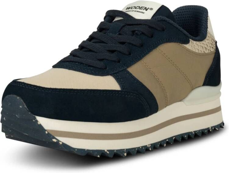Woden Ronja Plateau Sneaker met Color-Blocked Details Multicolor Dames