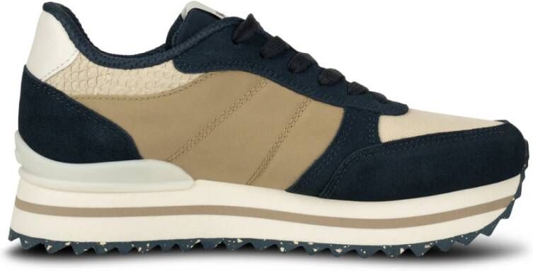 Woden Ronja Plateau Sneaker met Color-Blocked Details Multicolor Dames