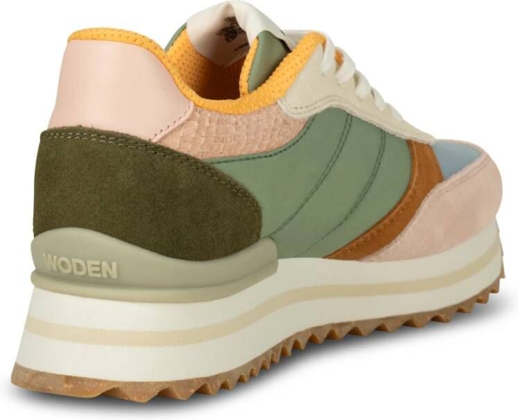 Woden Ronja Plateau Sneaker met Color-Blocked Details Multicolor Dames