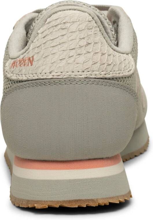 Woden Sneakers met dieren geïnspireerd design en visleren details Gray Dames