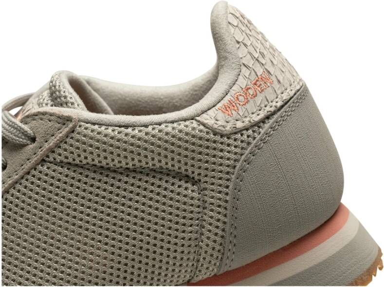 Woden Sneakers met dieren geïnspireerd design en visleren details Gray Dames