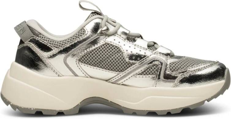 Woden Sportieve en Aantrekkelijke Sif Metallic Sneaker Gray Dames