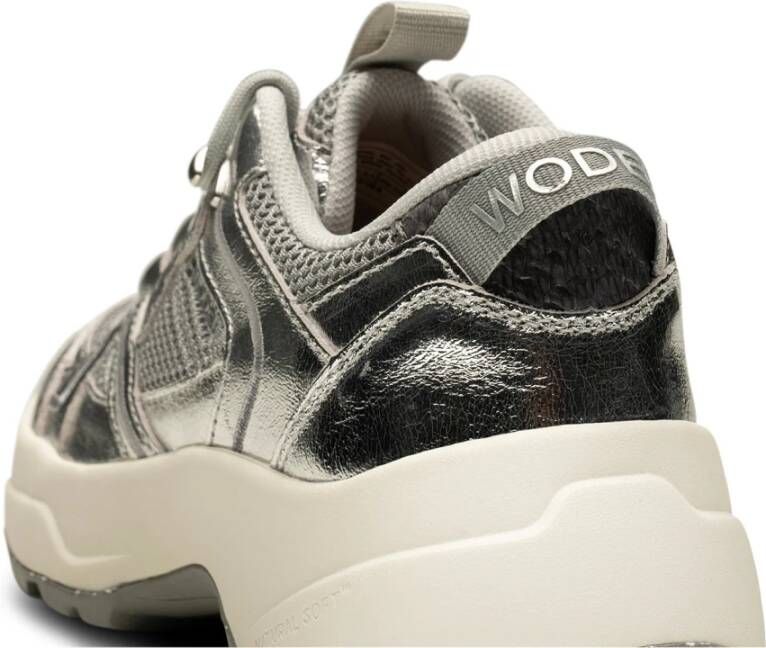 Woden Sportieve en Aantrekkelijke Sif Metallic Sneaker Gray Dames