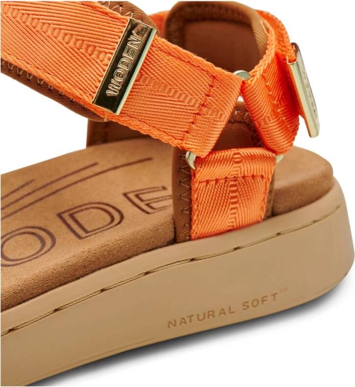 Woden Verstelbare Band Comfort Sandaal met Natural Soft Technologie Orange Dames