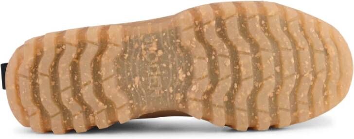 Woden Waterdichte Rubber Track Laars met Visleren Details Beige Dames