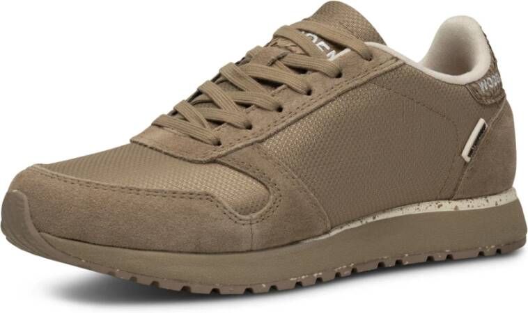 Woden Waterdichte Sneaker met Gerecycled Nylon en Leren Details Beige Dames