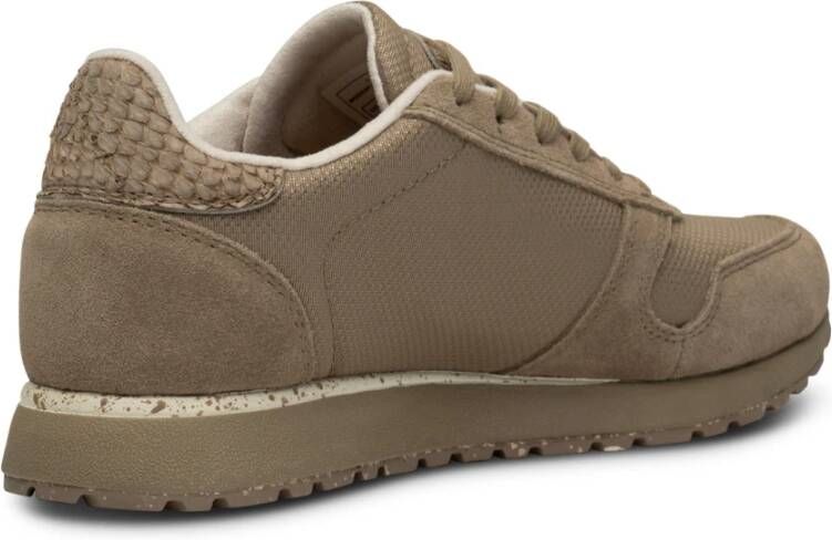 Woden Waterdichte Sneaker met Gerecycled Nylon en Leren Details Beige Dames