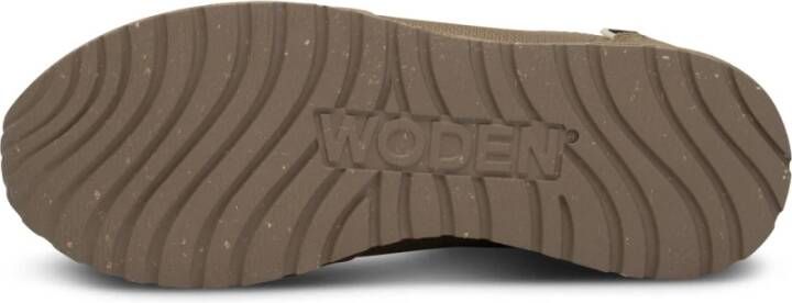 Woden Waterdichte Sneaker met Gerecycled Nylon en Leren Details Beige Dames