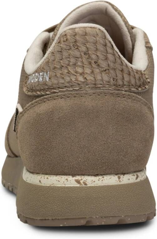 Woden Waterdichte Sneaker met Gerecycled Nylon en Leren Details Beige Dames