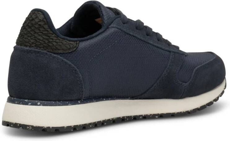 Woden Waterdichte Sneaker met Gerecycled Nylon en Leren Details Blauw Dames