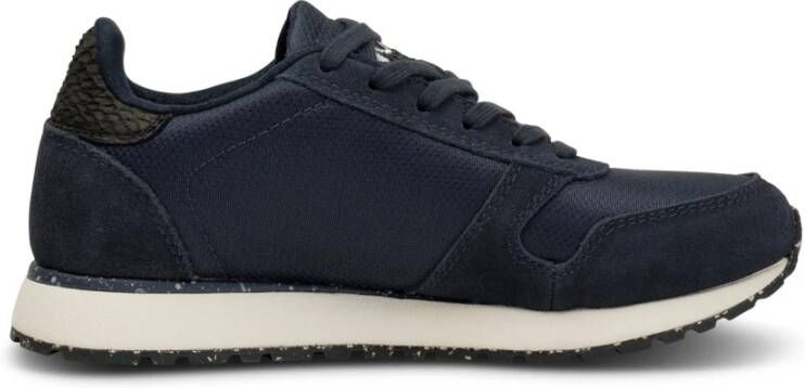 Woden Waterdichte Sneaker met Gerecycled Nylon en Leren Details Blauw Dames