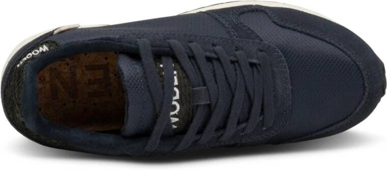 Woden Waterdichte Sneaker met Gerecycled Nylon en Leren Details Blauw Dames