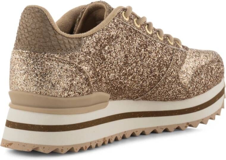 Woden Ydun Glitter Plateau Beige Dames