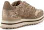 Woden Glinsterende Leren Sneaker met Plateauzool Beige Dames - Thumbnail 4