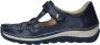 Wolky Blauwe Leren Sandaal met Klittenbandsluiting Blue Dames - Thumbnail 12