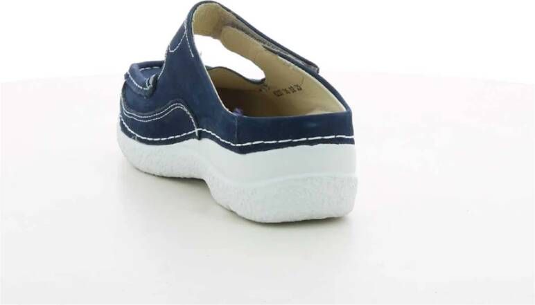 Wolky Blauwe Slipper Roll Schoenen