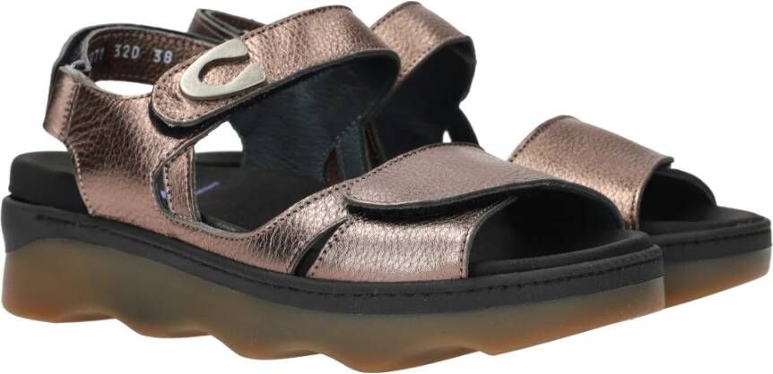 Wolky Metallic Bronzen Sandaal met Comfortabel Voetbed Brown Dames