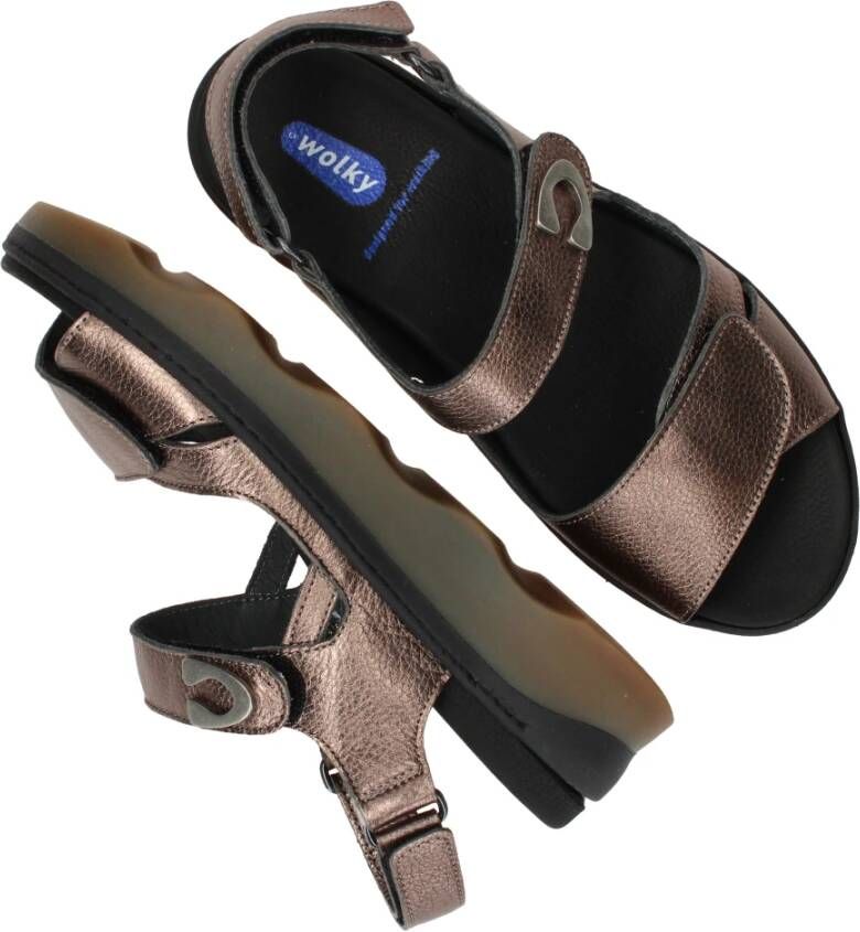 Wolky Metallic Bronzen Sandaal met Comfortabel Voetbed Brown Dames