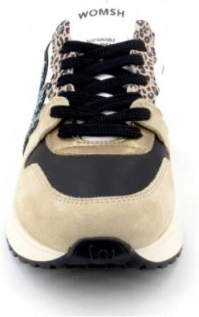 Womsh Leren en suède sneakers Beige Dames