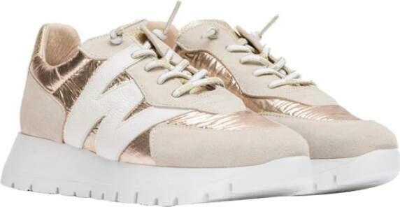 Wonders Beige Sneakers Comfortabele Casual Stijl Multicolor Dames