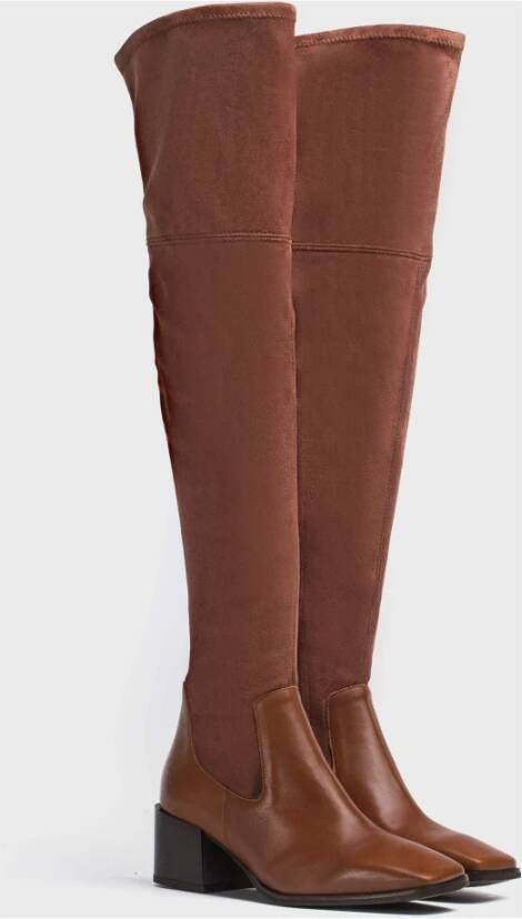 Wonders Bota mosquetera en licra Color: Marrón Brown Dames